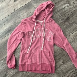 Pink love zip up jacket